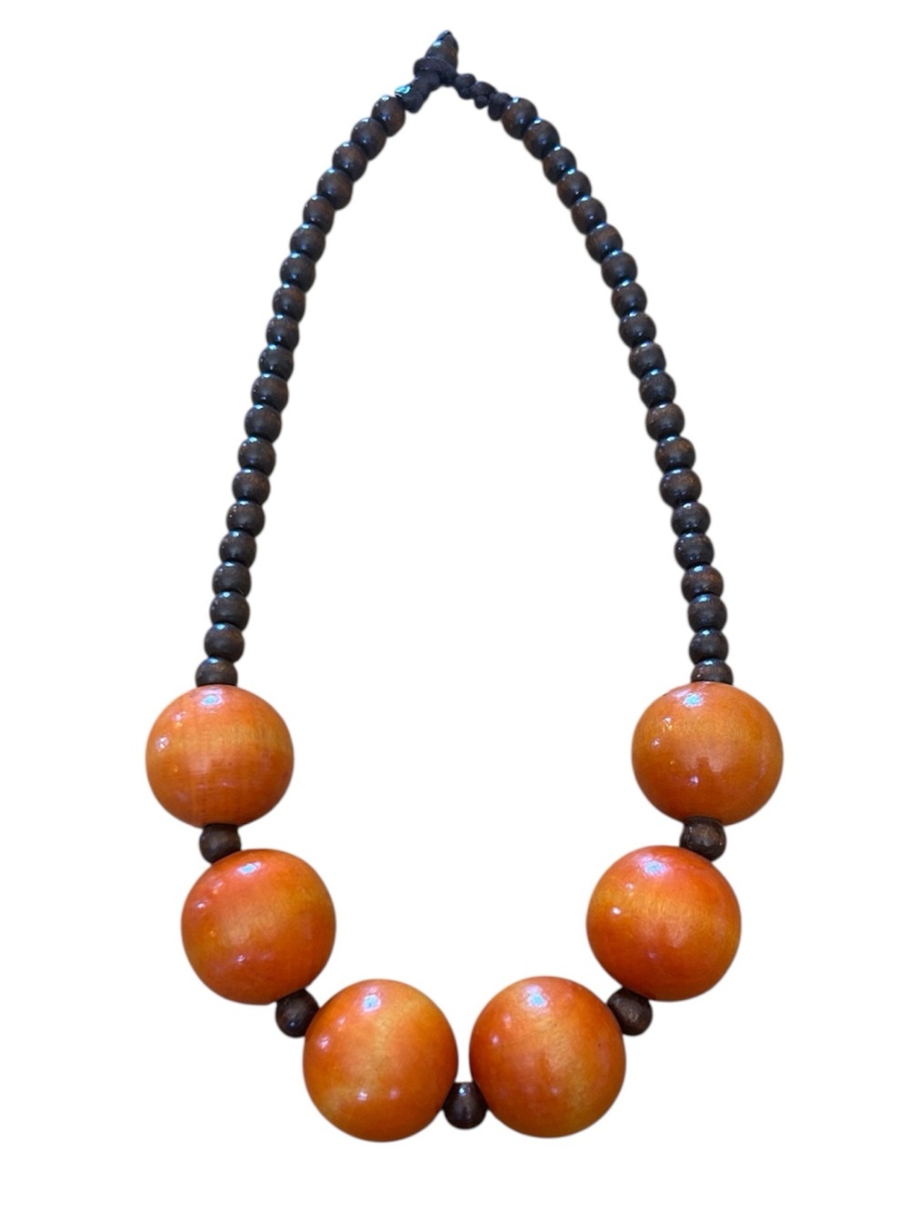 Chunky Wood Statement Necklace